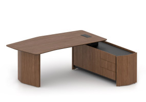 Стол руководителя с тумбой правый, 206.1x184.2x74.4